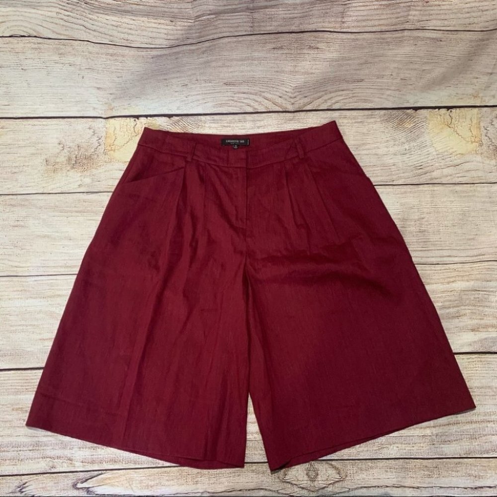 NWT Lafayette 148 NY Radicchio Linen Shorts Size 10
